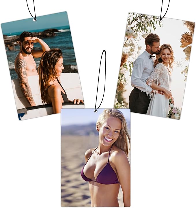 Custom Air Fresheners with Picture, Personalized Photo Air Freshener for Car Wardrobe Bathroom Hanging Ornaments (Rectangle-)