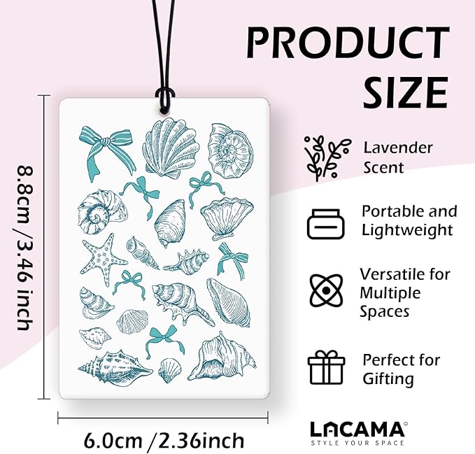 Lacama Beachy Christian Car Air Freshener 3Pcs, Christian Car Accessories for Women,Coastal Bible Verse Cars Scents Air Freshener for Girls Gifts, Beach Car Accessories Interior Mirror Decor