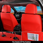 Coverado Seat Covers, Car Front Seat Covers with Backrest, Nappa Leather Car Seat Protectors,Waterproof &Breathable,Anti-Slip Automotive Seat Cushion, Universal Fit for Most Vehicles,2Pcs Red