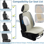 1 Pack Linen Car Seat Cover Front Seat Covers Soft & Breathable Front Premium Covers with Non-Slip Protector Universal Fits Most Automotive, Vans, SUVs, Trucks (1Pack Beige)