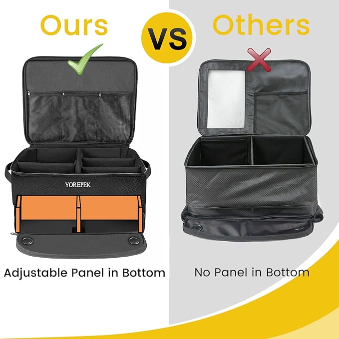 YOREPEK 2 Layer Golf Trunk Organizer, Golf Gifts for Men with Separate Ventilated Compartment for 2 Pair Shoes, Waterproof Car Trunk Locker for Balls, Tees, Clothes, Gloves, Gifts for Golfers