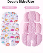 Infant Insert with Extra Headrest & Shoulder Pads, Baby Car Seat Head Neck Body Support, 2-in-1 Reversible Baby Car Seat Cuhsion for Girls Boys, Newborn Carseat Head Support for Stroller, Swing