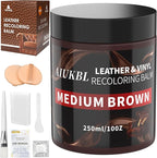 Leather Recoloring Balm, Leather Color Restorer, Leather Restorer for Couches, Leather Scratch Remover, Leather Scratch Repair, Leather Repair Kit for Furniture, Leather Dye (Medium Brown)