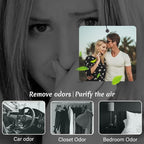Custom Air fresheners with Picture - Personalized Photo Air Freshener for Car,Personalized Double Side Photo Text for Car Bathroom, Wardrobe Gifts for Boyfriend Men Women (Square, personalized)