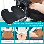 FLORICH Car Seat Cushion and Back Support for Office Chair Memory Foam Chair Cushions Pressure Relief Seat Pads with Gel Massage Point Lumbar Support (Black)