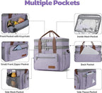 Maelstrom Lunch Box, 23L Insulated Lunch Bag, Expandable Double Deck Cooler Bag, Lightweight Leakproof Tote Bag With Side Tissue Pocket, Suit For Men and Women (D Lavender)