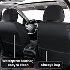 Car Seat Cover Full Set Kit, Universal Car Seat Cover for Cars, Waterproof Leather, Protect & Upgrade Car Interior, Airbag Compatible, Easy to Install & Clean, for SUV, Pickup Truck, Sedan