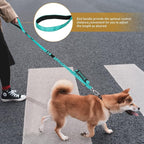 AUBELL Tactical Dog Leash Heavy Duty,4-6ft Reflective Strong No Pull Bungee Leash for Medium Large Dogs with Comfortable Padded Double Handle,Car Seat Belt,360 Degree Rotating Carabiner,Teal