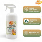 Pet Odor Eliminator – Dog & Cat Urine, Carpet Stains and Smells – Citrus Cleaner – Non-Toxic, Plant-Based Odor Neutralizer for Pet Beds, Carpets & Couches, USA Made (32oz)
