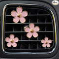 Daisy Air Vent Clips, 4 Pcs Cute Flower Car Air Conditioning Outlet Clip Car Air Freshener Clip Charm Car Inter Decor Accessories for Women (Pink)