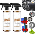 Powerful Wheel and Tire Cleaner Spray, Brake Bomber 3.0 Dust Remover Wheel Cleaner, Car Tire Shine Spray & Rim Cleaner, All Purpose Heavy Duty Cleaning for Painted Wheels Chrome (2PCS)