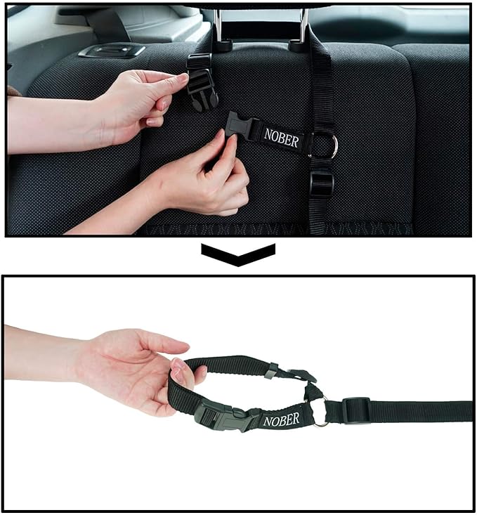 Pet Dog Cat Seat Belts, Car Headrest Restraint Adjustable Safety Leads Vehicle Seatbelt Harness 1 Pack