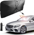 Car Windshield Sun Shade Umbrella, Reflective Sunshade for Front Window Blocks UV Rays Heat Keep Vehicle Cool, Foldable Shade Front Windshield Car Accessories Interior (55x31 Inches)