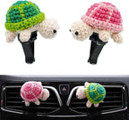 Wonhibo 2 Pack Turtle Car Air Freshener Vent Clip, 2 Pack Cute Soft Stuffed Animal Vent Decor Car Accessories for Women