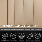 Coverado Car Seat Covers Beige, Backseat Cover for Dogs, Car Seat Protector for Back Seat, Car Seat Cushion Nappa Leather, 3-Pieces Waterproof Seat Covers Carseat Cover Universal Fit for Most Cars