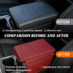 Car Center Console Cover, Upgraded Microfiber Car Armrest Cover Cushion, with 2 Storage Bags Scratch, Resistant Leather Cars Armrest Storage Box Universal Vehicles Accessories (Red)