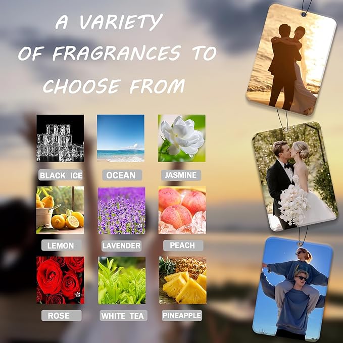 Custom Air Fresheners with Picture-Personalized Air Freshener for Car-Hanging Air Freshener for Wardrobe,Bathroom,Livingroom (Square 5pcs)