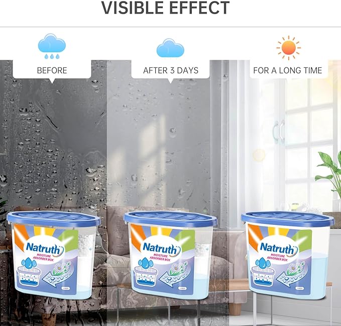 NATRUTH Fresh Linen Moisture Absorber（6 Pack）12.5 Oz,Humidity Absorber Attracts Extra Moisture from Your Bathroom, Closet, Kitchen & Study, Dehumidifier for Closet