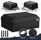 ARKSEN 54 x 34 x 6 Inch Universal Roof Rack with Extension, 600D Waterproof Bag, 2 Ratchet Straps&Net, 150 LBS Capacity Heavy Duty Rooftop Cargo Basket for SUV, Truck, RV, Pickup