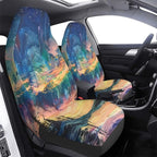 Delerain Car Seat Covers Set 2Pcs, Aurora Borealis Universal Front Car Seats Vehicle Enterior Protector Suitable Fits Most Car Auto SUV Sedan Truck