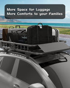 DEXSO 46" x 36" Universal Roof Rack Carrier Basket, 200 Lbs Capacity Roof Cargo Basket with Extension Luggage Holder Basket Heavy Duty for SUVs, Trucks, Vehicles