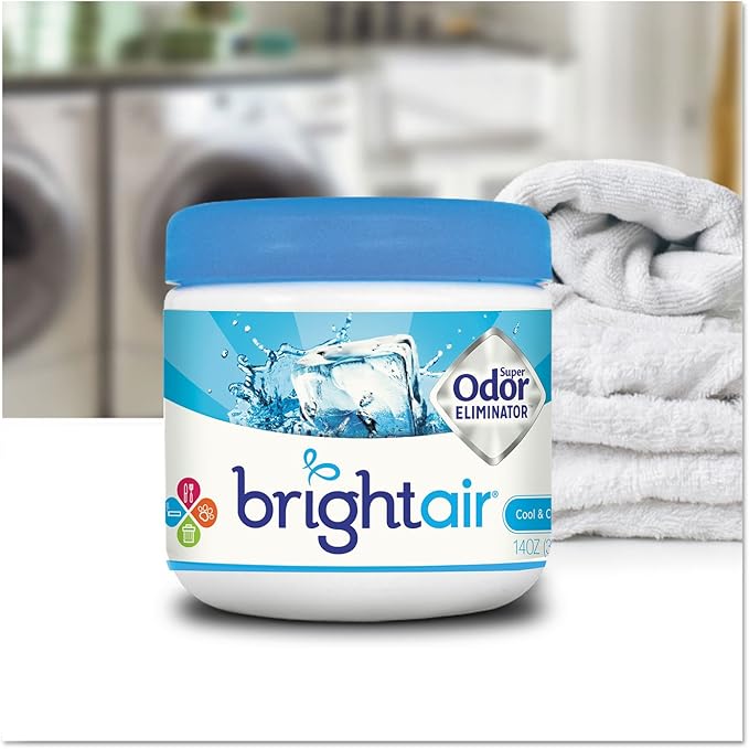 Bright Air 900090 Solid Air Freshener and Odor Eliminator, Cool and Clean Scent, Blue, 14 Ounces