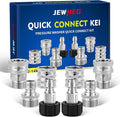 2025 upgraded version，Pressure Washer Quick Connect Kit, Stainless Steel Pressure Washer Adapter Set, M22 Swivel 14mm to 3/8 Inch Quick Disconnect，3/4 Inch Hose Fittings