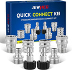 2025 upgraded version，Pressure Washer Quick Connect Kit, Stainless Steel Pressure Washer Adapter Set, M22 Swivel 14mm to 3/8 Inch Quick Disconnect，3/4 Inch Hose Fittings