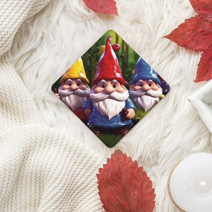 6 Pcs Car Air Fresheners Colorful Gnomes Hanging Air Freshener Fragrance Scented Cards for Car Interior Mirror Pendant Aromatherapy Tablets Gifts for Women Men, Lavender, Square