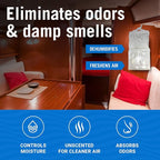 4 Pack Moisture Absorber Hanging Bags, Boat Dehumidifier with Charcoal, Unscented, Removes Dampness and Musty Odors, Ideal for Basement, Closet, Home, Car, RV, and Boating