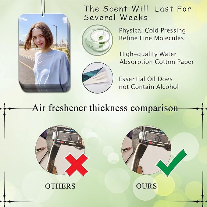 Custom Car Air Freshener with Picture Logo Personalized Bulk Air Fresheners for Car Wardrobe Bathroom Hanging Decoration (Entire Body)