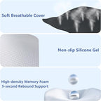 Car Seat Cushion with Neck Pillow & Lumbar Support Kit Back Sciatica Tailbone Pain Relief Car Pillows Ergonomic Memory Foam Back Support for Driving Seat Office Chair Wheelchair Black