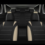 CAR PASS Waterproof Car Seat Covers Full Sets, Universal Fit Seat Covers for Cars, EVA Neoprene Seat Cover Set Full Sets, Interior Covers for Auto SUV,Vans,sedans, Trucks,(Black and Beige)