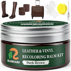 Dark Brown Leather Repair Kit, Leather Recoloring Balm – Restore & Repair Faded Leather on Couches, Car Seats, Shoes & Furniture | Leather Color Restorer & Conditioner | Easy DIY Application