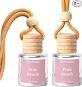 Car Air Freshener Hanging 2 Pack, Aromtopia Pink Beach Essential Oil Diffuser for Cars, Cute Car Accessories for Women & Men, Long-Lasting Car Fragrance Gift