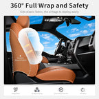 Huidasource Tacoma Car Seat Covers Brown Fit for 3rd Gen Toyota Tacoma 2016-2023 Double & Crew Cab SR SR5 Limited TRD Sport/Pro/Off Road, Front & Back Leather Truck Seat Cover (Full Set/Brown)
