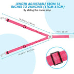 SlowTon Dog Seat Belt, Double Dog Seatbelt Adjustable Vehicle Safety Leash with Elastic Bungee Buffer, Reflective No Tangle Y Shape Two Dog Harness Seat Belt Splitter for Pets Car Trip (F-Pink, S)