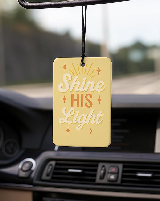 Inspirational Christian Car Air Freshener 4 Pcs Coconut Scented, Cute Religious Faith Car Accessories Mirror Decor for Women, Bible Verse Hanging Air Freshener for Cars Closet Drawer Books