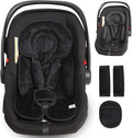 Infant Car Seat Insert for Newborn Girls Boys, 3 in 1 Reversible Cushion for Carseat with Strap Pads Buckle Cover Extra Soft Carseat Support Pad for All Season, Black