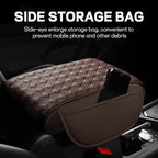 Car Armrest Cushion, 12.2"×8.3" Leather Auto Memory Foam Center Console Pad with Storage Pocket, Waterproof & Anti-Scratch Elbow Pillow Armrest Seat Box Protector, Universal Fit (Coffee)