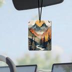 Mountain Landscape Car Air Freshener 4 Pcs, Nature - Themed Hanging Air Freshener for Cars, Closet, Drawer, Scenic Car & Home Decor for Nature Lovers, Gift for Outdoor Enthusiasts