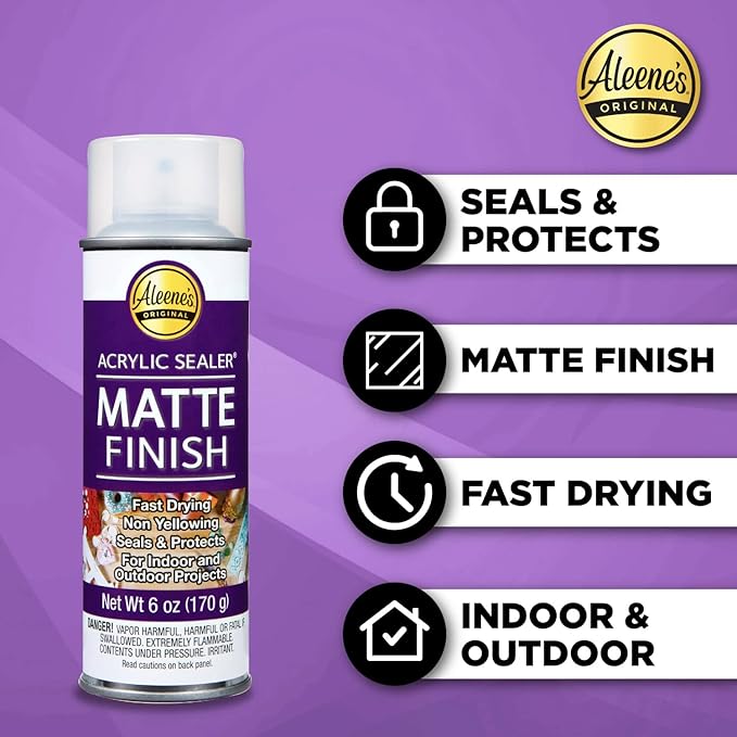 Aleene's Spray Finish 6oz Acrylic Sealer, 6 Ounce (Pack of 1), Clear-Matte