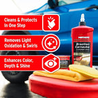 Mothers California Gold Brazilian Carnauba Cleaner Wax, 16 oz. — Cleans & Waxes in One Step, Removes Oxidation & Swirls, Premium Carnauba Shine & Protection for All Paint Finishes (05701)