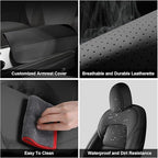 AOMSAZTO Car Seat Cover Fit for Tesla Model Y 2020 2021 2022 Full Set Black Customized Seat Covers, Custom Fit Full Set Faux Leather Black