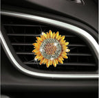 Bling Sunflower Air Vent Clips, Golden Sunflower Car Air Fresheners Vent Clips Car Diffuser Diamond Car Decoration Rhinestone Car Interior Decor Cute Car Accessories for Women,Interior Accessories