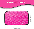 Bling Car Center Console Cover, Soft Fluffy Armrest Seat Box Cushion Pad, Crystal Diamond Arm Rest Protection Mat, Automotive Interior Decoration Accessories for Most Vehicles (Pink)