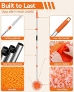 68" Car Wash Brush with Long Handle, 2 in 1 Car Wash Brush Kit, Chenille Microfiber Car Wash Mop with Replacement Head, Car Washing Kit for Cars RV Truck Exterior