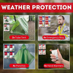 Emergency Zone 2 & 4 Person 72 Hour Survival Kit | Bug Out Bag with Food, Water, First Aid, Emergency Shelter, Survival Gear - Disaster Preparedness Go Bag for Earthquake, Hurricane, Car, Home