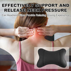 2 Pack Car Neck Pillow PU Leather Automotive Headrest Pillow for Car Support Neck Pain Relief Universal Car Pillow (Black)