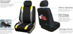 FH Group Car Seat Covers Premium Modernistic Flat Cloth Car Seat Covers Front Seats Only Yellow Black, Airbag Compatible Universal Fit Interior Accessories Cars Trucks SUV Car Accessories Protector